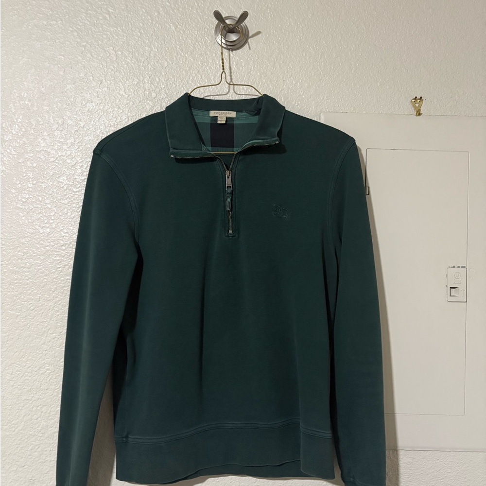 Burberry Men's Green Half-Zip Sweater
